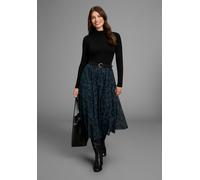 Meshkleid LAURA SCOTT, Damen, Gr. 48, N-Gr, schwarz (schwarz, gemustert), Obermaterial: 95% Viskose, 5% Elasthan. Futter: 100% Polyester. Rock: 95% Polyester, 5% Elasthan, bedruckt, gemustert, figurbe