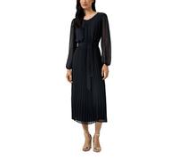 Midi-Chiffonkleid mit Plissee und Bindegürtel 44 blau 2177379.5959.44