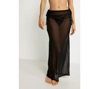 Meshrock LSCN BY LASCANA, Damen, Gr. 38, schwarz, Netz, Obermaterial: 95% Polyester, 5% Elasthan, unifarben, figurbetont lang, Röcke, in Maxilänge, transparenter Strandrock (50905813-38) schwarz