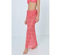 Meshrock LSCN BY LASCANA, Damen, Gr. 42, koralle, rosé bedruckt, Netz, Obermaterial: 95% Polyester, 5% Elasthan, bedruckt, figurbetont knöchellang, Röcke, mit grafischem Druck, Strandrock, Cover-up (6