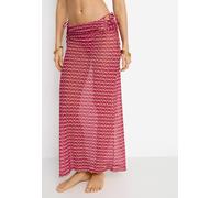 Meshrock LSCN BY LASCANA, Damen, Gr. 44, pink waves, Netz, Obermaterial: 95% Polyester, 5% Elasthan, bedruckt, figurbetont knöchellang, Röcke Meshrock, mit Alloverdruck (60876957-44)