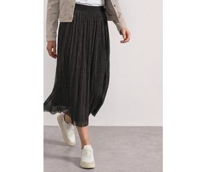 Meshrock STREET ONE, Damen, Gr. 44, schwarz (molten earth), Stoff, Obermaterial: 95% Polyester, 5% Elasthan. Futter: 100% Viskose, unifarben, normal wadenlang, Röcke, mit Mesh (14838767-44) molten ear