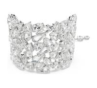 Mesmera Breites Armband, Verschiedene Schliffe, Weiß, Rhodiniert OS