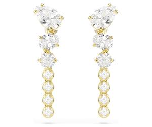 Mesmera Drop-Ohrhänger, Verschiedene Schliffe, Weiß, 18K goldbeschichtet OS