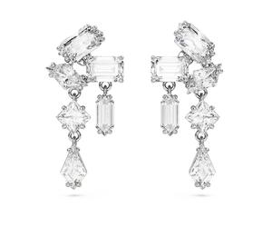 Mesmera Drop-Ohrhänger, Verschiedene Schliffe, Weiß, Rhodiniert OS