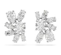 Mesmera Ohrstecker, Verschiedene Schliffe, Blume, Weiß, Rhodiniert OS