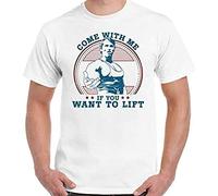 Mesn Short Sleeve T Shirt As Worn by Arnold Schwarzenegger Come with Me If You Want to Lift Men Funny T Shirt White 3XL