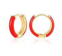 MESOVOR Kleine Goldene Creolen für Damen - 18 Karat Vergoldete Leichte Huggie-Ohrringe, Hypoallergene Emaille Geschenke für Mädchen