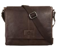Messenger Bag BODENSCHATZ, Gr. B/H/T: 33cm x 29cm x 6cm onesize, braun, Leder, Strukturmuster, Taschen, echt Leder (16739204-0) braun