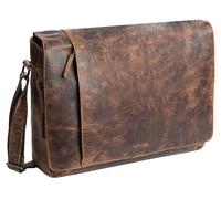 Messenger Bag GREENLAND NATURE Gr. B/H/T: 40 cm x 36 cm x 12 cm, braun (dunkelbraun) Damen Taschen Handtaschen mit praktischer Einteilung (94383039-0)