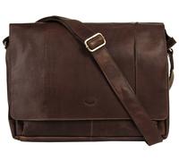 Messenger Bag PIKÉ, Damen, Gr. B/H/T: 38cm x 29cm x 10cm onesize, braun, Leder, gepflegt, Taschen Messenger Bag, echt Leder (048307-0)