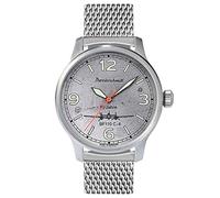 Messerschmitt Automatik Herren Fliegeruhr Milanaiseband Silber BF 110-ALU-M - Made in Germany