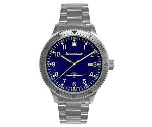 Messerschmitt Flieger-Armbanduhr für Herren Stahl/Blau ME-108DR-MB