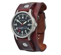 Messerschmitt Fliegeruhr ME109-42R7 Rote 7 wasserdicht 5ATM mit Unterlederband