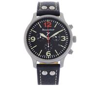 Messerschmitt Herren-Fliegeruhr Chronograph Lederband Schwarz ME-3H205R12-L