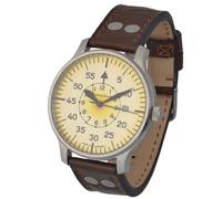 Messerschmitt Herren Quarz ME-42 Vintage 2 Lederarmband Edelstahl satiniert 5ATM