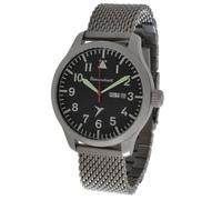 Messerschmitt Herren XL Fliegeruhr Quarz ME47XL-Day Date-M 5ATM fluoriszierend