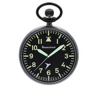 Messerschmitt ME-TAU-4 Taschenuhr mit Kette im Fliegeruhren-Stil Schwarz