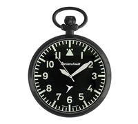 Messerschmitt ME-Tau-4 Taschenuhr mit Kette im Fliegeruhren-Stil Schwarz