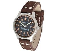 Messerschmitt Quarz BF 109E-3 Aristo Fliegeruhr Edelstahl Lederband braun - Made in Germany