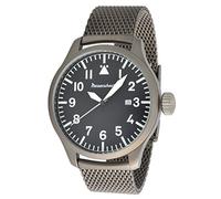 Messerschmitt XL Fliegeruhr Quarz Ronda Modell ME-47XLB Milanaise Edelstahl 5ATM