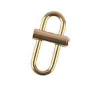 Messing-Schloss, Schlüsselanhänger, kleine ovale Schiebeschloss, Clip, Schnalle, Karabiner, Schlüsselhalter, verstellbare Metallschnallen, schnelles Öffnen, Metallkette, Schnalle, Länge verkürzter