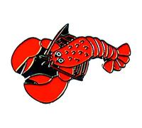 Metal Enamel Pin Badge Brooch Red Lobster (Nemo : Jaques Larry Sebastian) by Mainly Metal