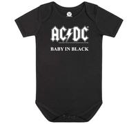 Metal Kids AC/DC Baby in Black - Baby Body Kurzarm | Strampler Bio-Baumwolle Jungen Mädchen, Farbe: schwarz, Größe: 80/86