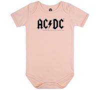 Metal Kids AC/DC Logo - Baby Body Kurzarm | Strampler Bio-Baumwolle Jungen Mädchen, Farbe: hellrosa, Größe: 56/62