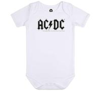 Metal Kids AC/DC Logo - Baby Body Kurzarm | Strampler Bio-Baumwolle Jungen Mädchen, Farbe: weiß, Größe: 68/74