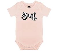 Metal Kids Ghost (Logo) - Baby Body, Hellrosa, Größe 68/74 (6-12 Monate), offizielles Band-Merch