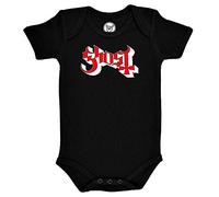 Metal Kids Ghost (Logo) - Baby Body, schwarz, Größe 56/62 (0-6 Monate), offizielles Band-Merch