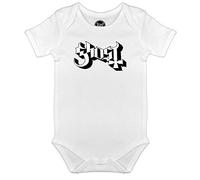 Metal Kids Ghost (Logo) - Baby Body, weiß, Größe 56/62 (0-6 Monate), offizielles Band-Merch