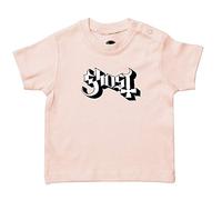 Metal Kids Ghost (Logo) - Baby T-Shirt, Hellrosa, Größe 68/74 (6-12 Monate), offizielles Band-Merch
