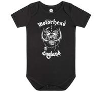 Metal Kids Motörhead England - Baby Body Kurzarm | Strampler Bio-Baumwolle Jungen Mädchen, Farbe: schwarz, Größe: 56/62