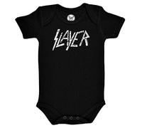Metal Kids Slayer (Logo) - Baby Body, schwarz, Größe 68/74 (6-12 Monate), offizielles Band-Merch