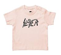 Metal Kids Slayer (Logo) - Baby T-Shirt, Hellrosa, Größe 68/74 (6-12 Monate), offizielles Band-Merch