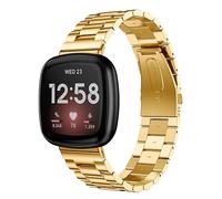 Metall Armband Kompatibel mit Fitbit Versa 3/Versa 4 /Sense/Sense 2 Armbänder, Edelstahl Ersatzarmband Uhrenarmband für Damen Herren (Gold)