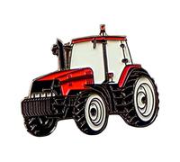 Metall-Emaille-Anstecker, Motiv: Traktor, Rot