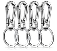 Metall-Schlüsselanhänger Karabiner Clip Organizer 4er Pack silber