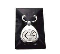 Metall Schlüsselanhänger mit Einkaufschip Sternzeichen Schütze silberfarbig