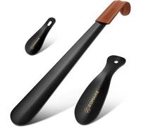 Metall Schuhlöffel Set 3er Schwarz Edelstahl 42cm 19cm 10cm