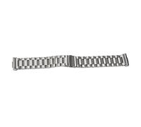 Metall-Uhrenarmband, Zartes 20 Mm Edelstahl-Doppelknopf-Ersatz-Armband, Verstellbar, für die Arbeit (Silber)