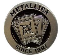 Metallica 30th Anniversary Playing Card Pin Badge One Size