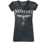 Metallica Biker Frauen T-Shirt schwarz/grau 100% Baumwolle Band-Merch, Bands