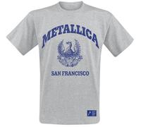 Metallica College Crest Männer T-Shirt grau M 90% Baumwolle, 10% Polyester Band-Merch, Bands