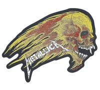 Metallica - Flaming Skull Cut Out - Aufnäher Gelb Onesize