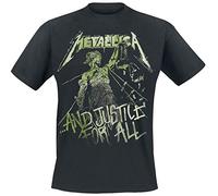 Metallica Herren Justice Vintage_Men_bl_ts: M T-Shirt, Schwarz (Black Black), Medium