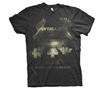 Metallica Herren Master of Puppets Distressed_Men_bl_ts: L T-Shirt, Schwarz (Black Black), Large