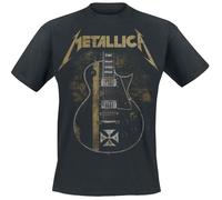 Metallica Hetfield Iron Cross Guitar T-Shirt schwarz in XXL